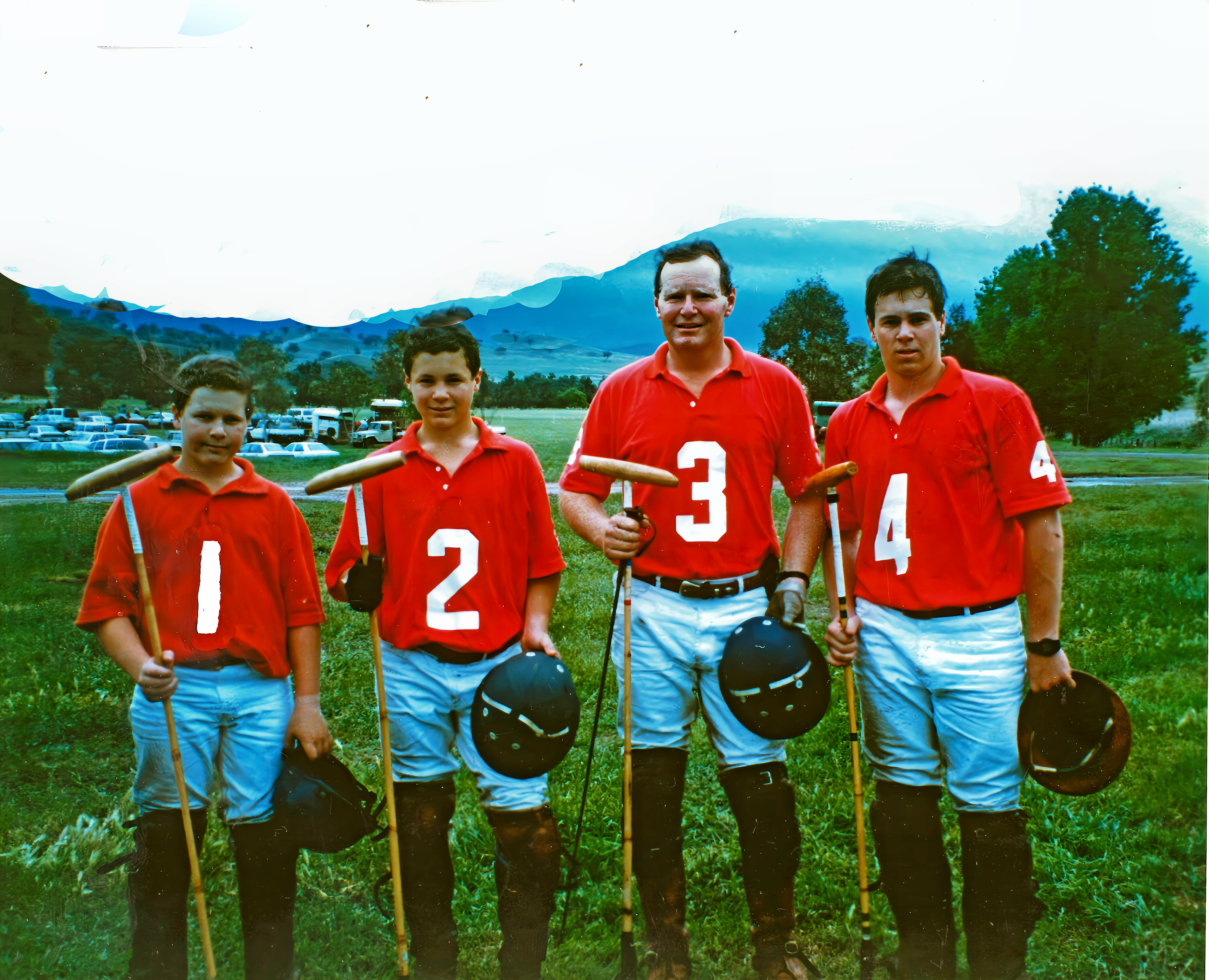 Haydon Polo Team 1996 standing, David, Nick, Peter & Henry Haydon