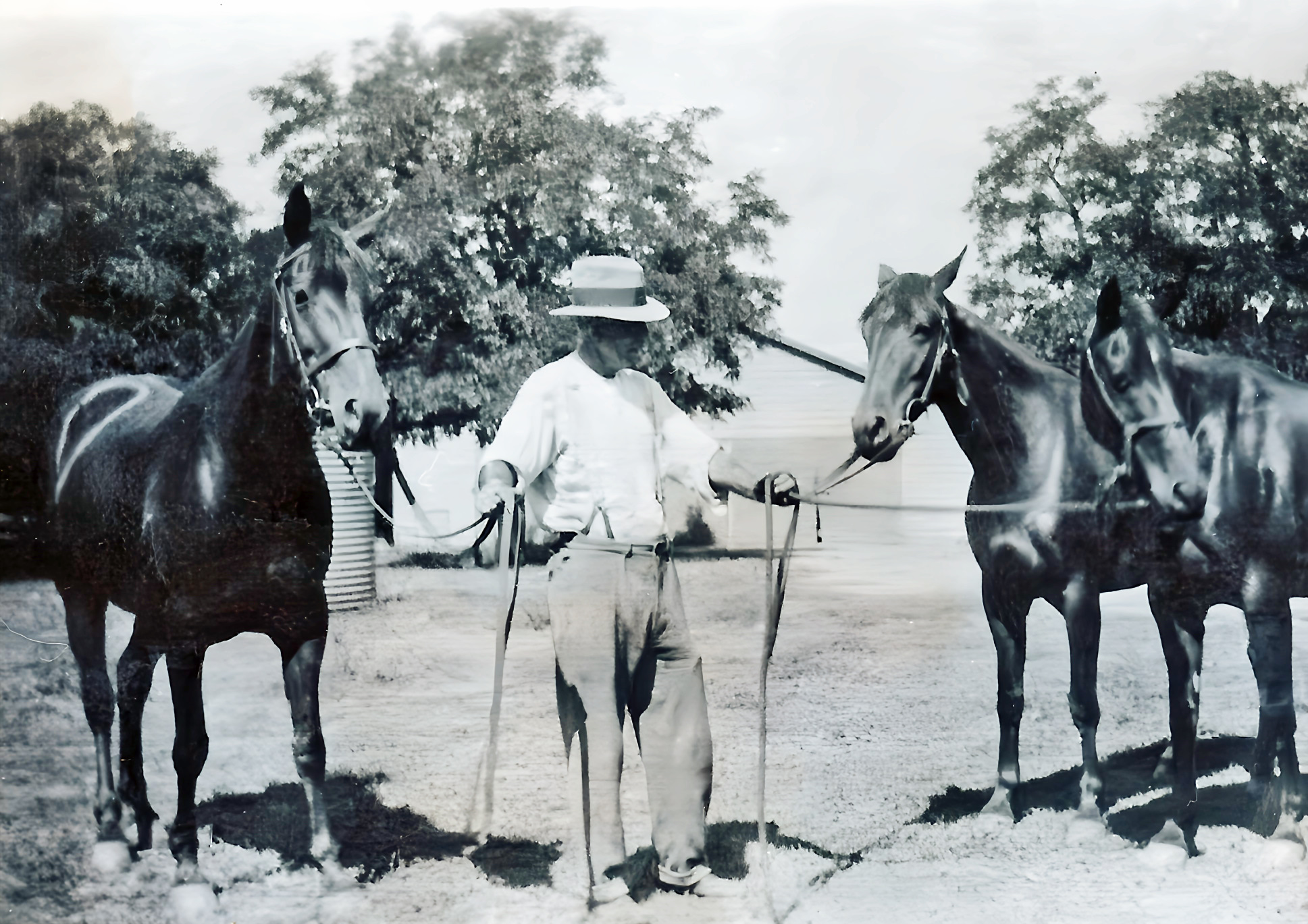 Haydon Thora on left with Jack Callinan who looked after trhe campdfating string